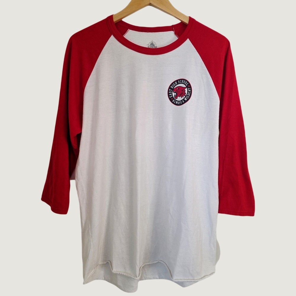 Disney High School Musical Shirt Baseball Always a Wildcat White Red Large